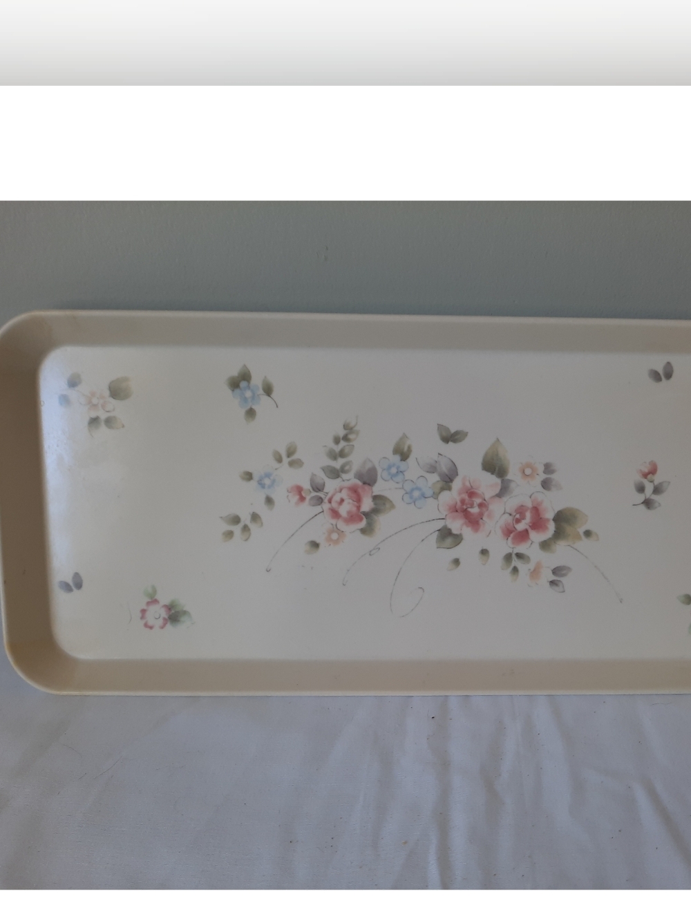 Pfaltzgraff Melamine Tea Rose Tray ~ 13×6 - Picture 3 of 5